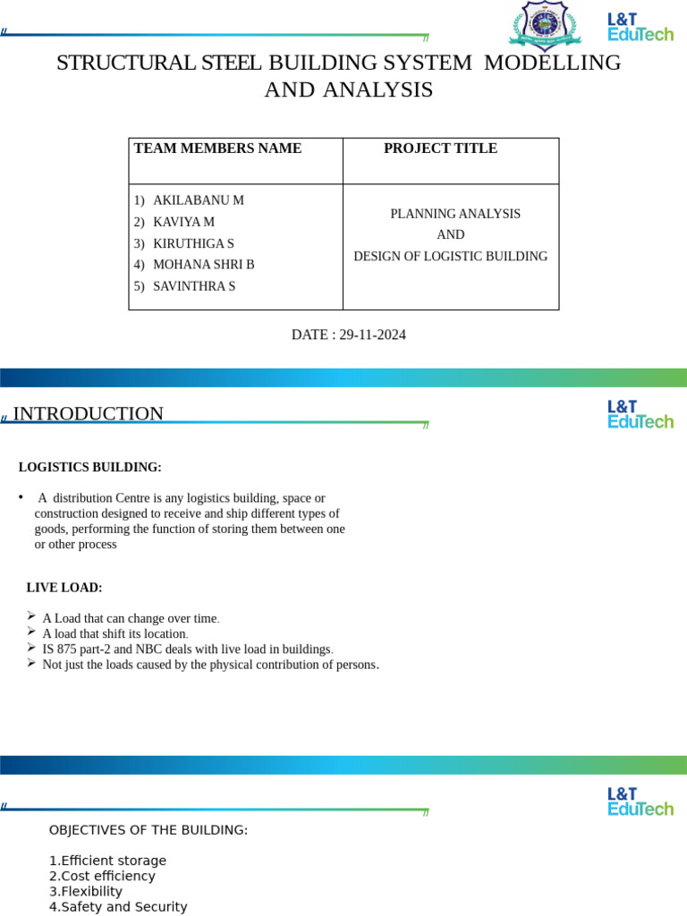 Structural Steel Logistics Building Design | PDF | Structural Load | Roof