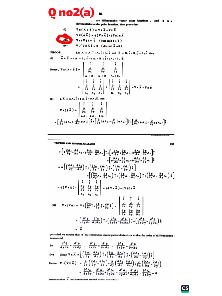 Vector and Tensor Past Paper (2024subjective Part) | PDF