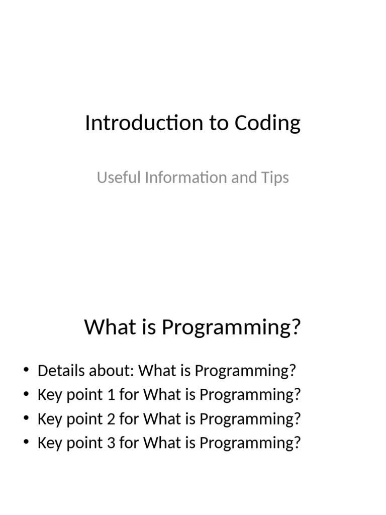 Introduction To Coding | PDF