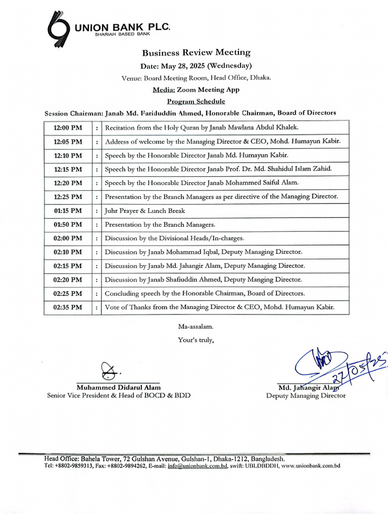 Program Schedule Pdf