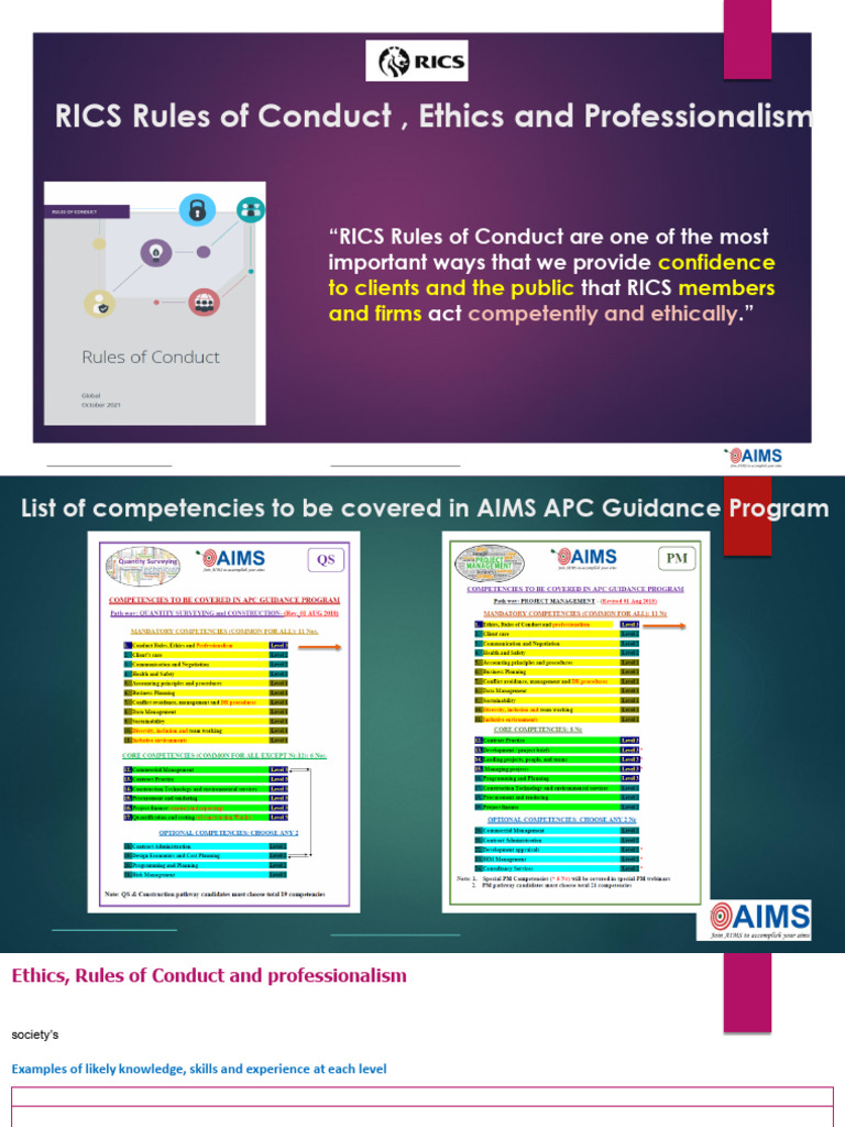 RICS Ethics and Conduct Standards 2022 | PDF | Conflict Of Interest