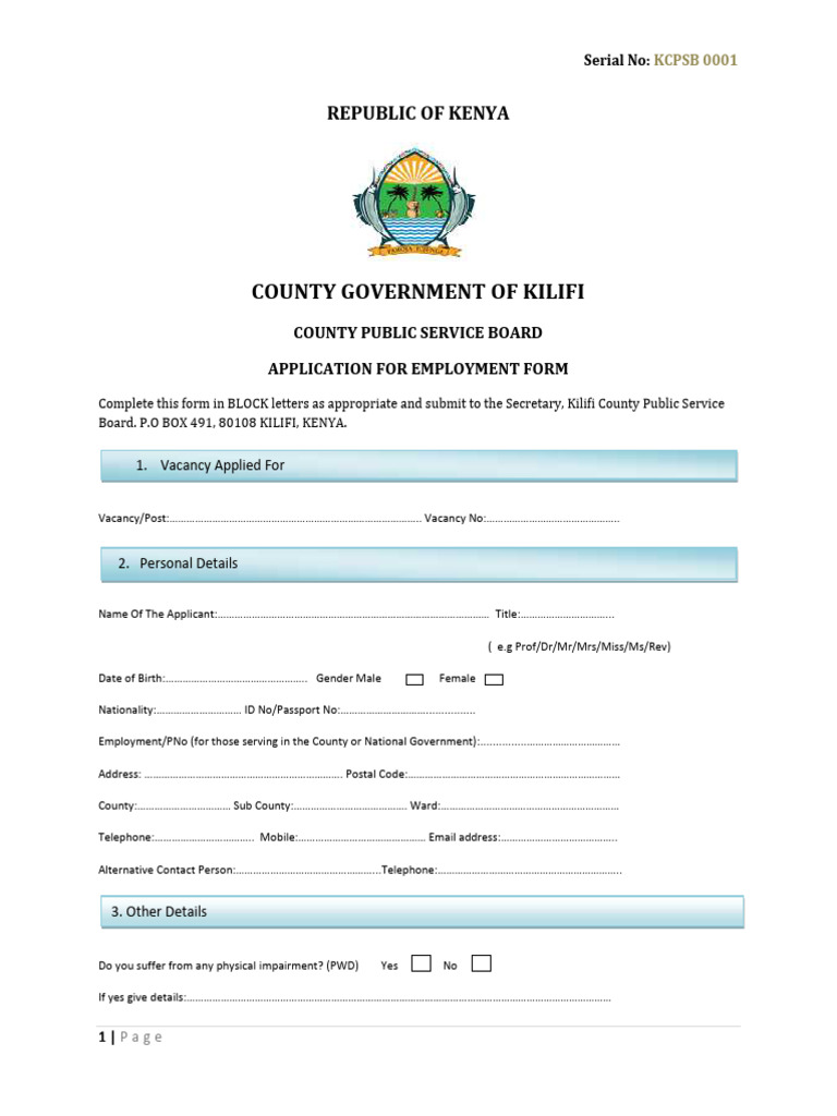 Application For Employment Form | PDF
