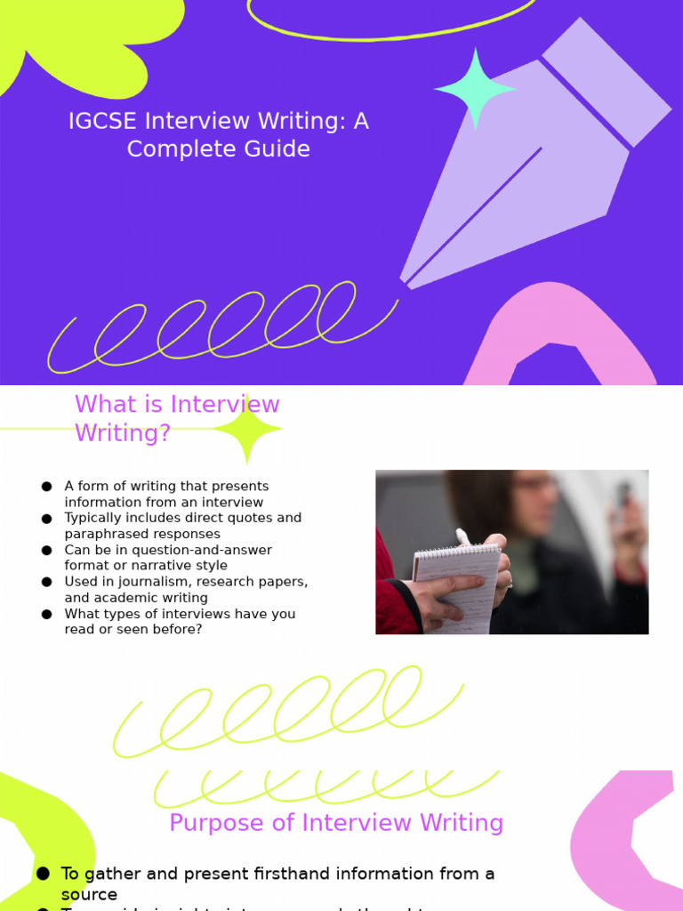 IGCSE Interview Writing Guide | PDF | Interview | Nonverbal Communication