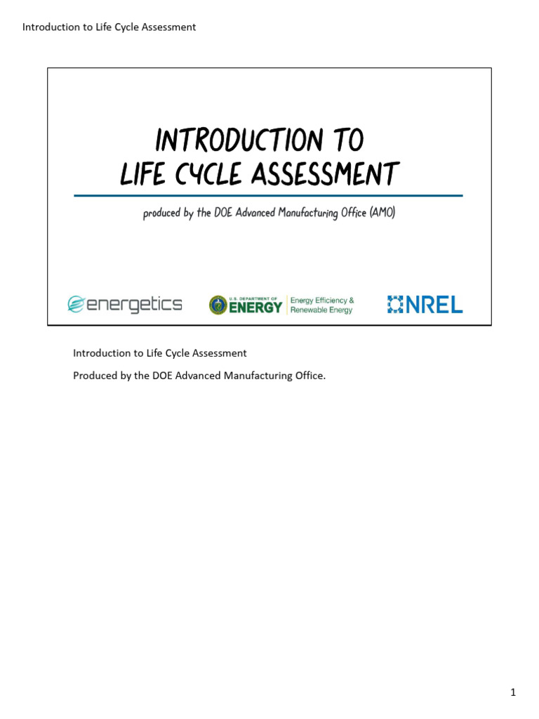 Life Cycle Assessment Overview Guide | PDF | Life Cycle Assessment ...