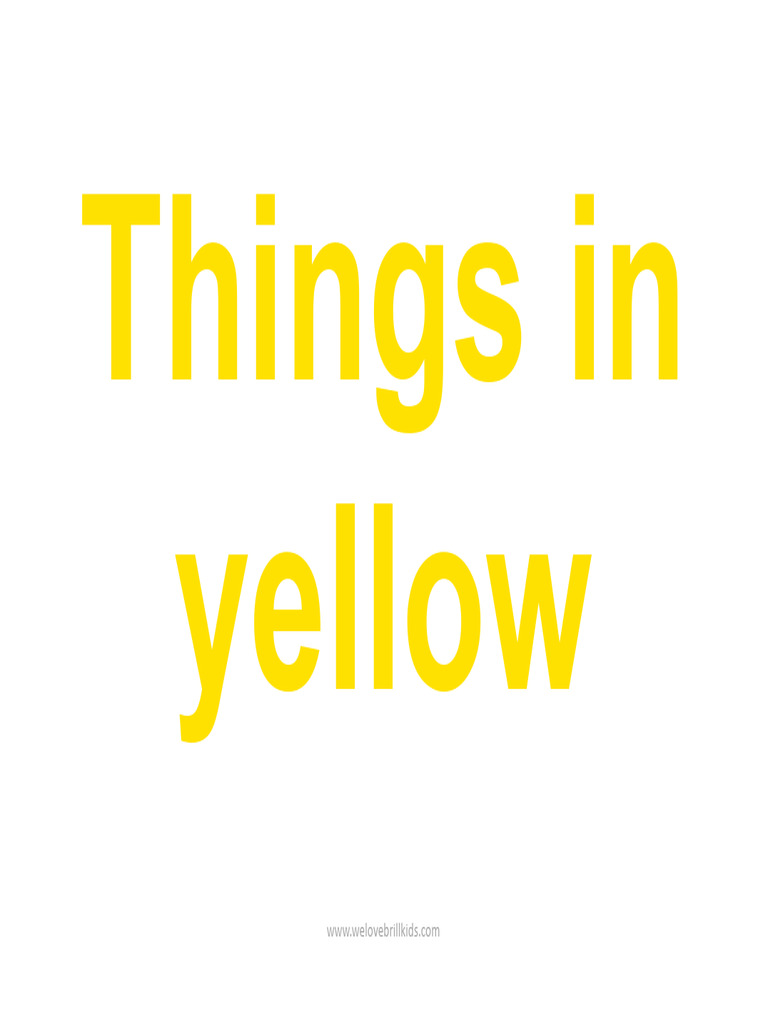 Yellow Objects and Their Descriptions | PDF