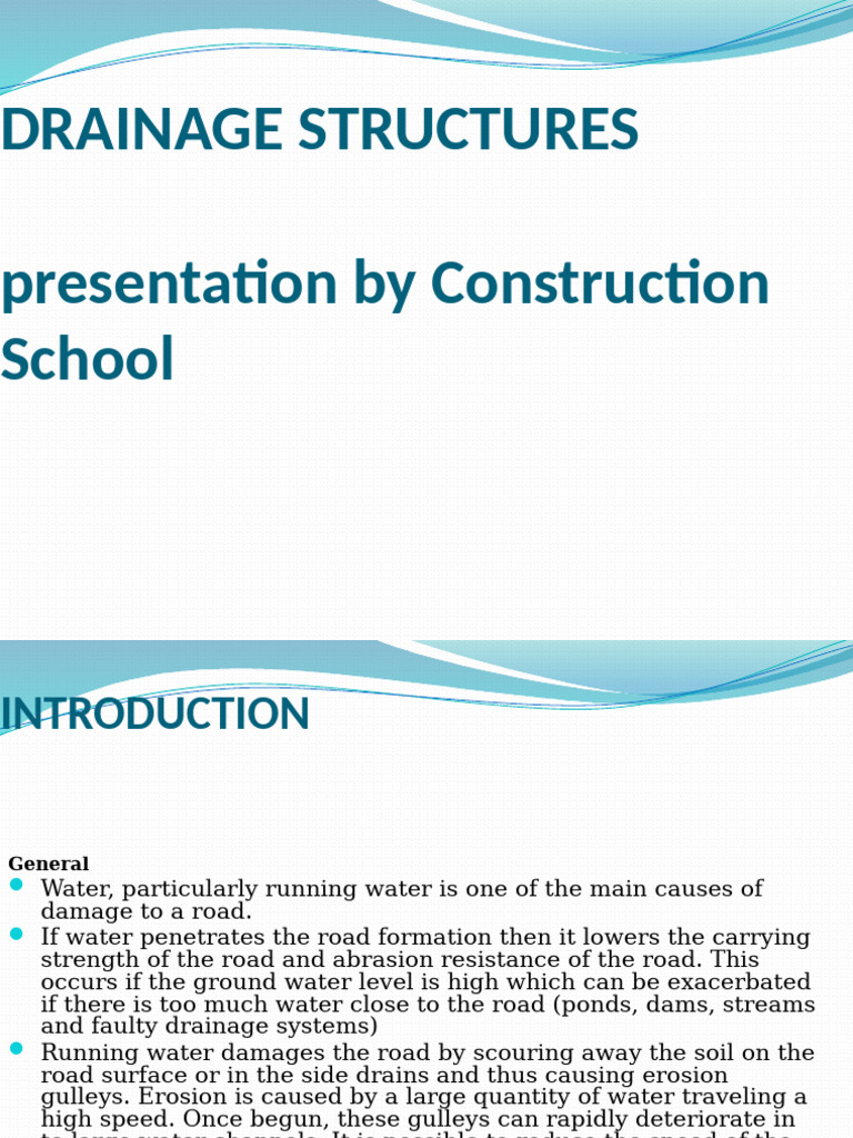 Effective Drainage Structures for Roads | PDF | Drainage | Concrete
