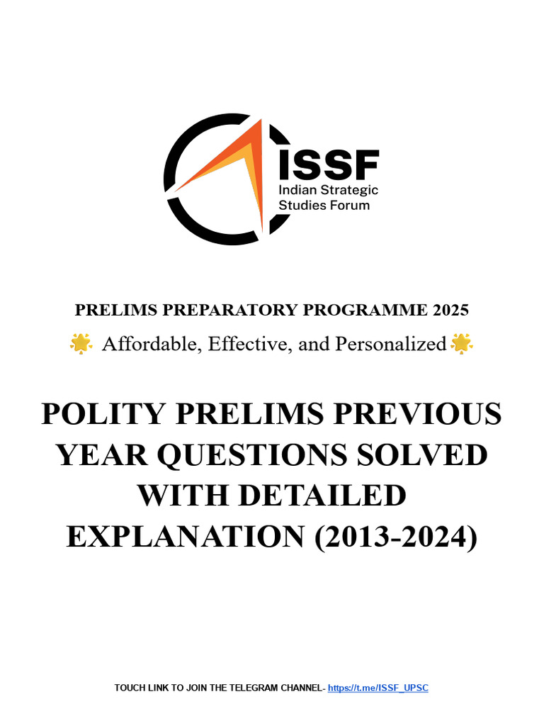 Polity Prelims Previous Year Questions Solved With Detailed Explanation ...