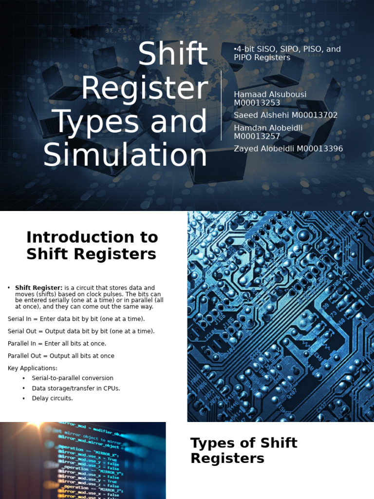 Shift Register Types and Simulations | PDF | Computer Hardware ...