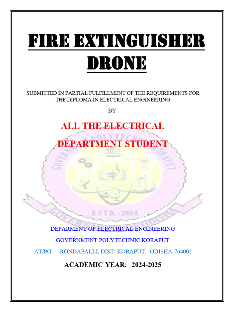 Fire Extinguisher Drone Project Report | PDF | Electric Motor ...