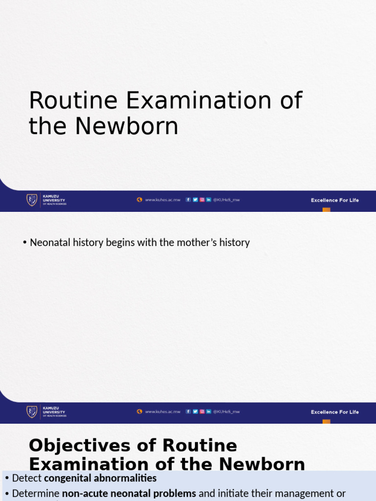 Newborn Routine Examination Guide | PDF | Maternal Health | Pregnancy