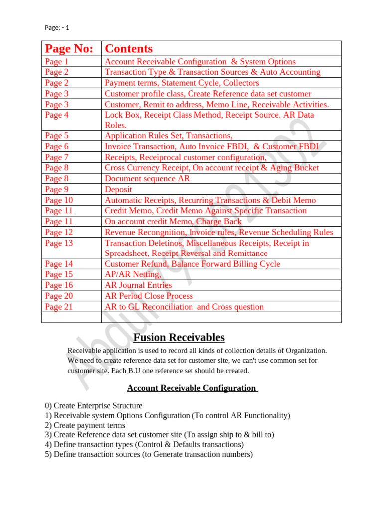 Account Receivable Configuration Guide | PDF | Receipt | Accounts Payable