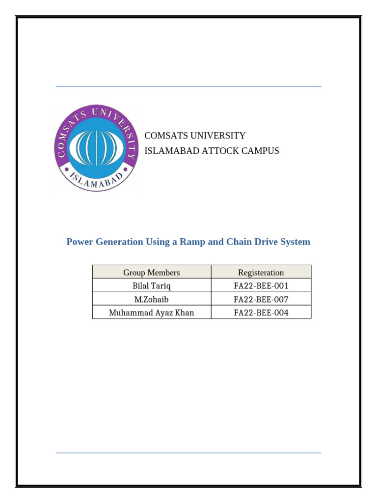 Power Generation with Ramp and Chain Drive | PDF