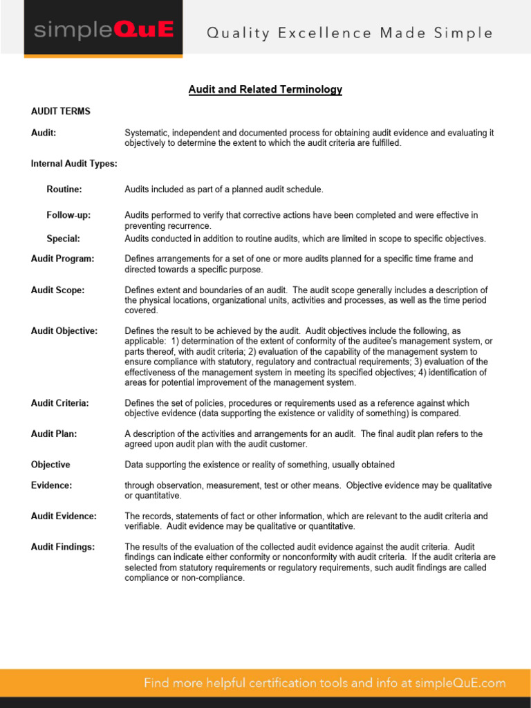 Internal Audit Terminology Overview | PDF | Audit | Business