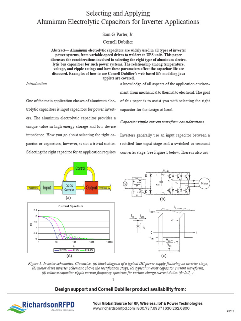 Selecting Aluminum Electrolytic Capacitors | PDF | Capacitor | Power ...