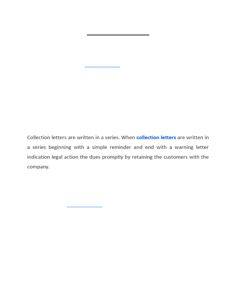Collection Letter | PDF