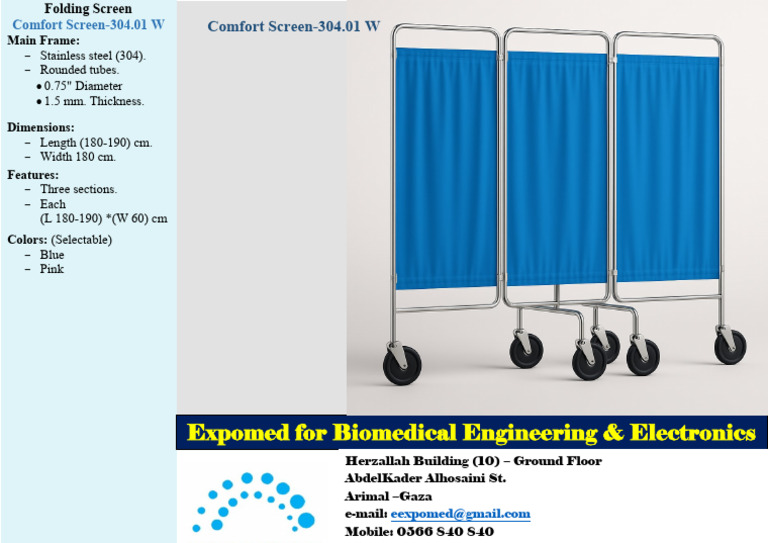 Comfort Folding Screen Specifications | PDF