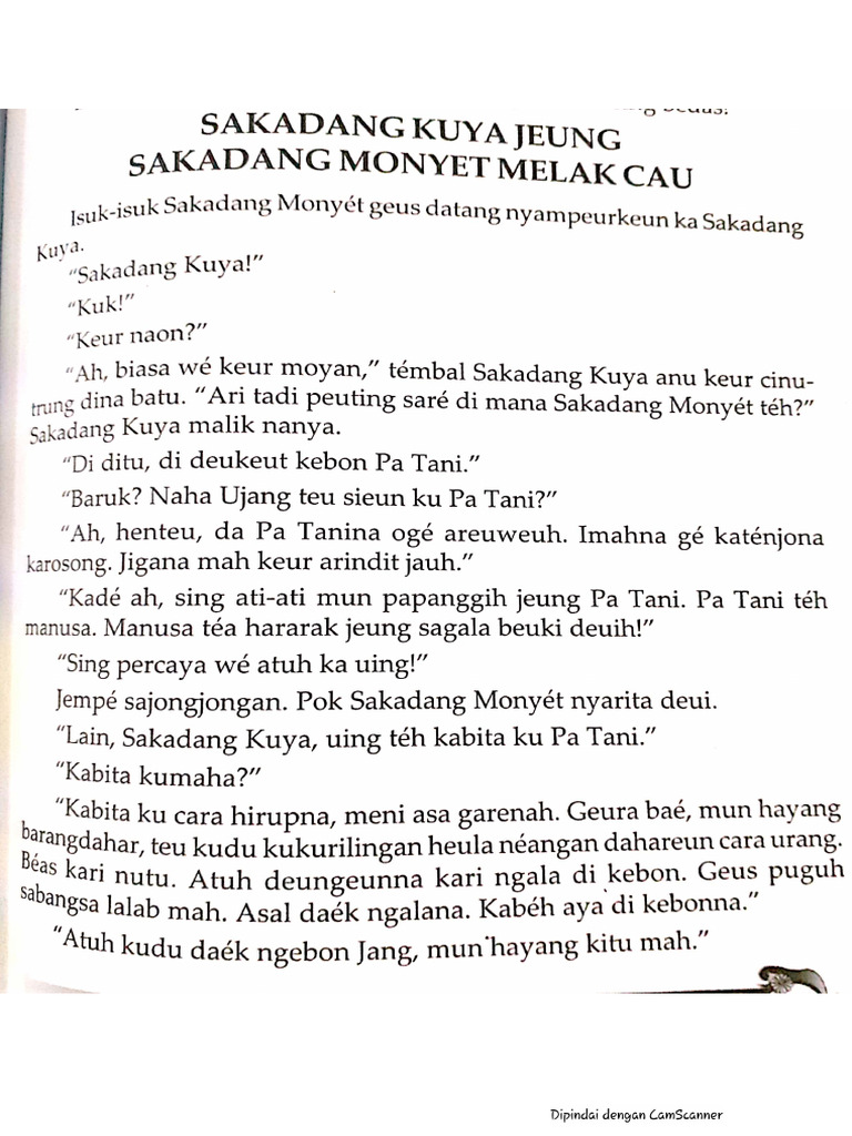 Dongeng Sakadang Kuya Jeung Sakadang Monyet Melak Cau 1 Pdf