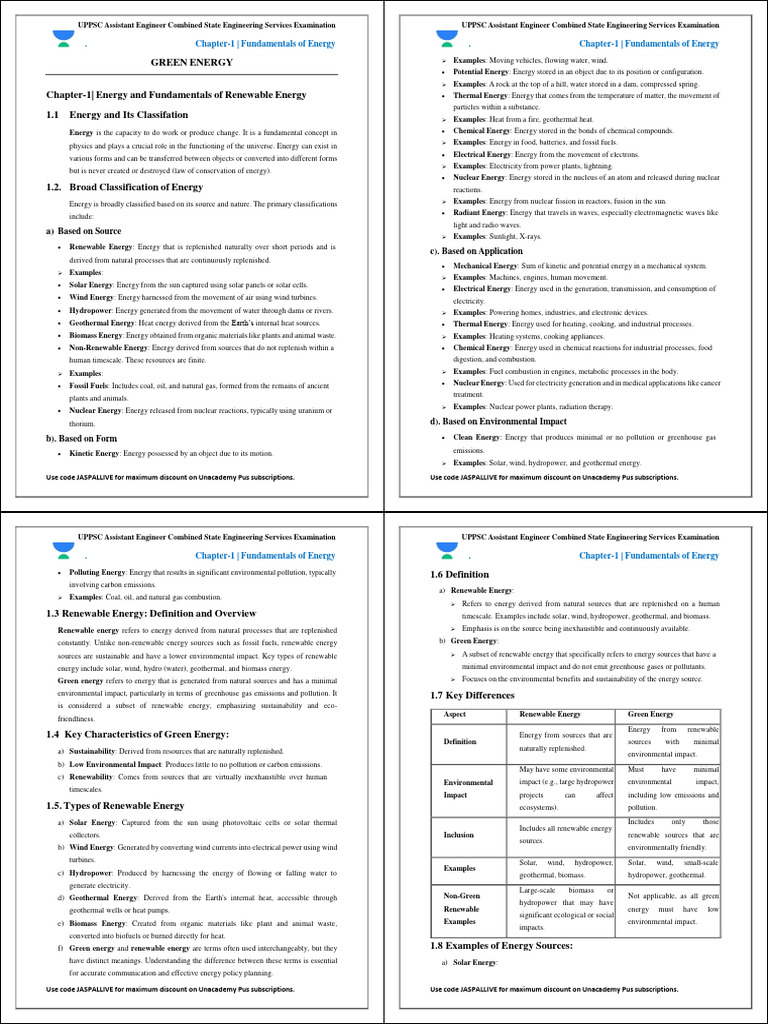 Fundamentals of Renewable Energy Overview | PDF | Renewable Energy ...