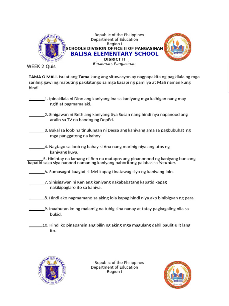 Weekly Test for Grade 2 Students | PDF | Circulatory System | Blood