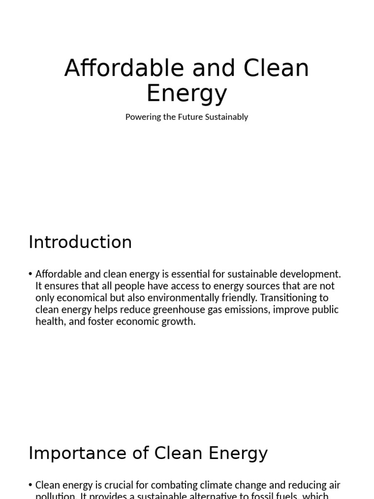 Affordable Clean Energy Solutions Guide | PDF | Renewable Energy ...