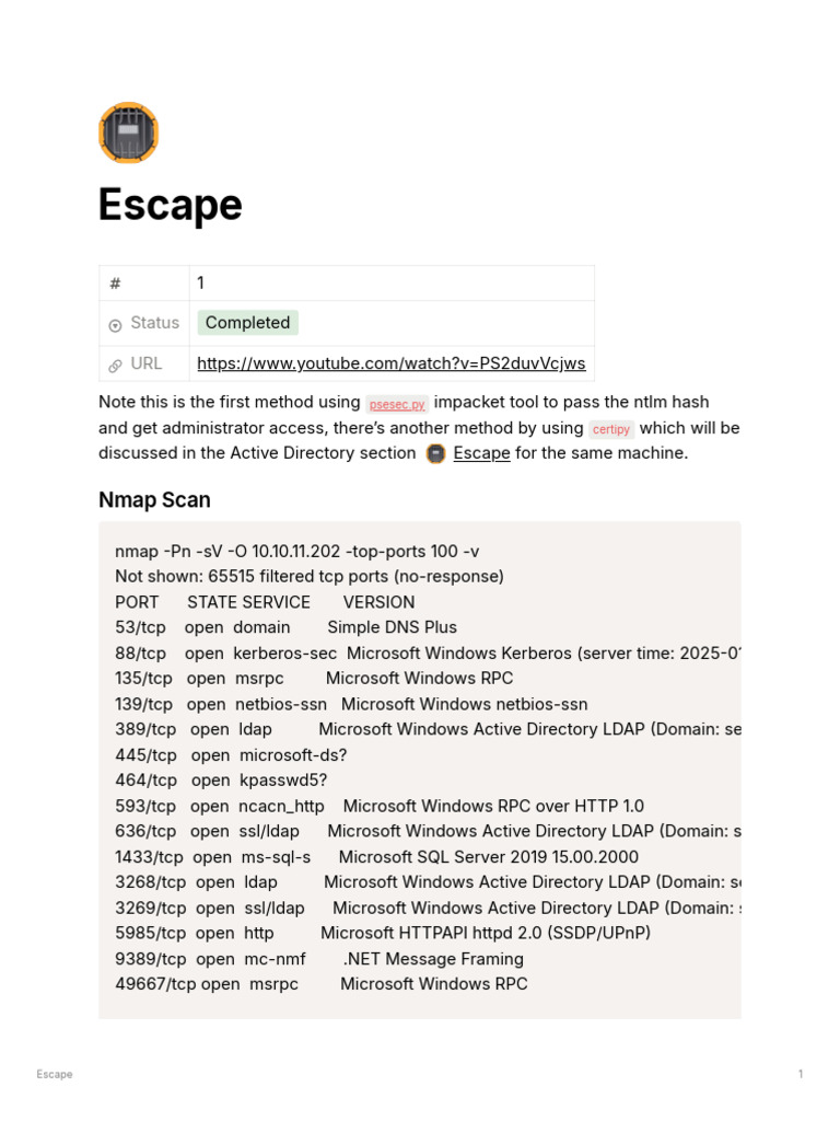 Escape | PDF | Microsoft Sql Server | Superuser