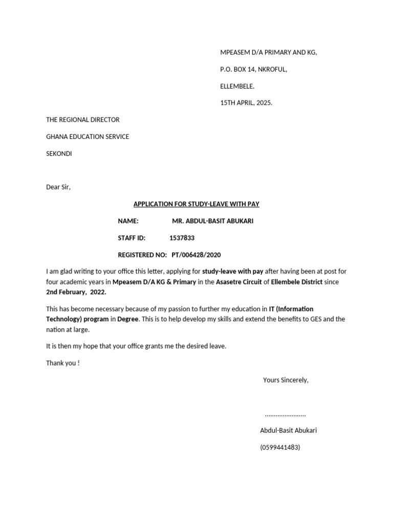 Study Leave 1 | PDF