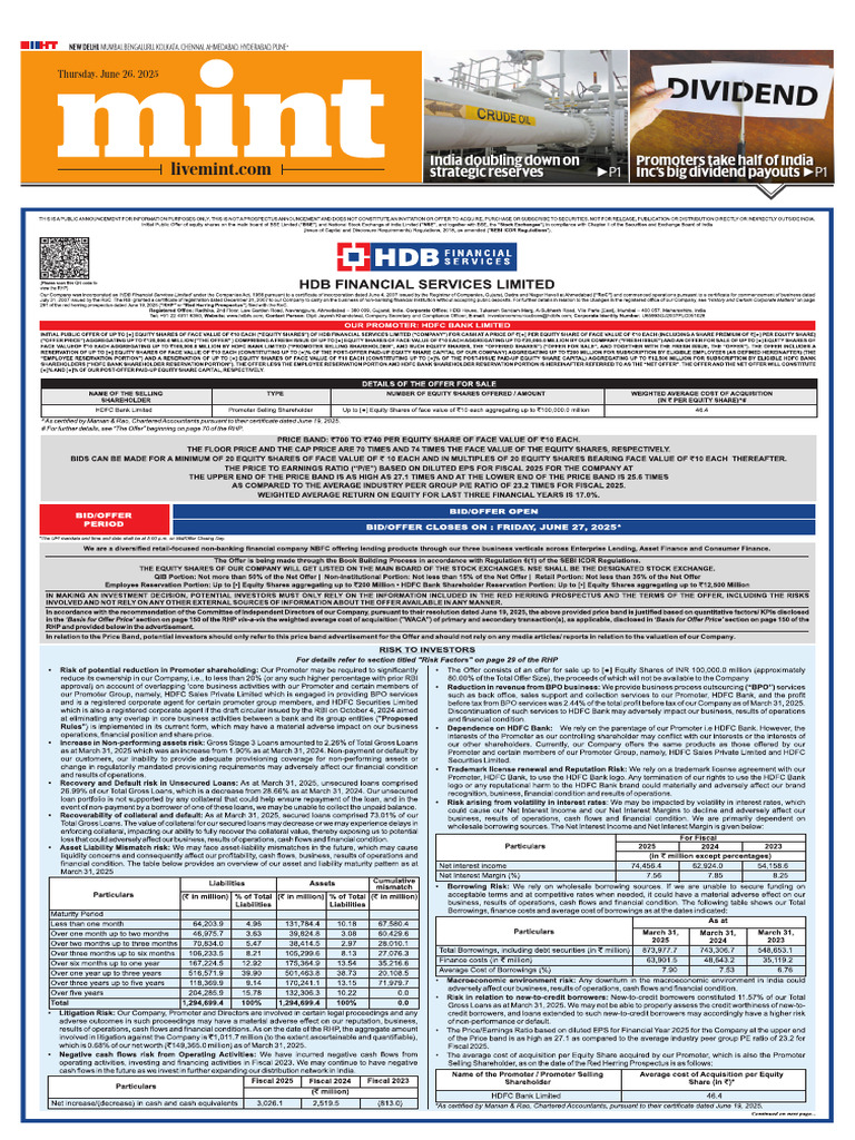 Mint Delhi 26-06-2025 | PDF | European Central Bank | Price Of Oil