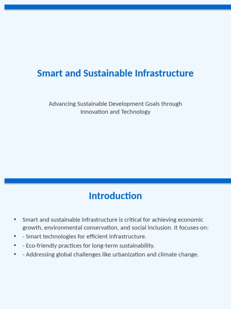 Smart Sustainable Infrastructure Solutions | PDF