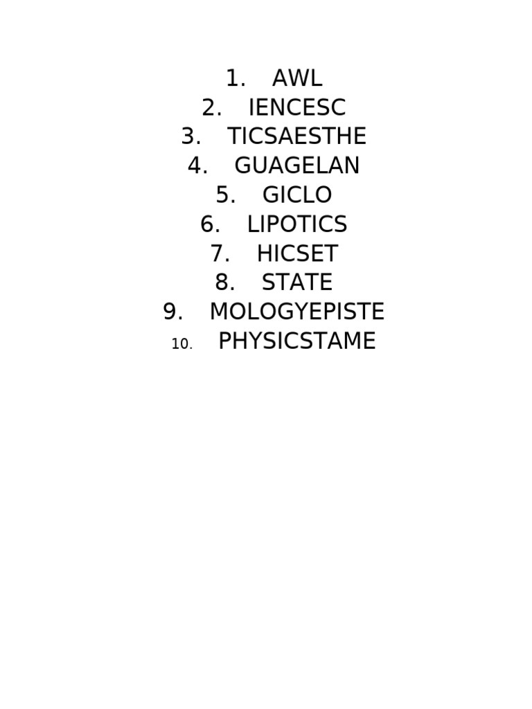 Jumbled Words | PDF