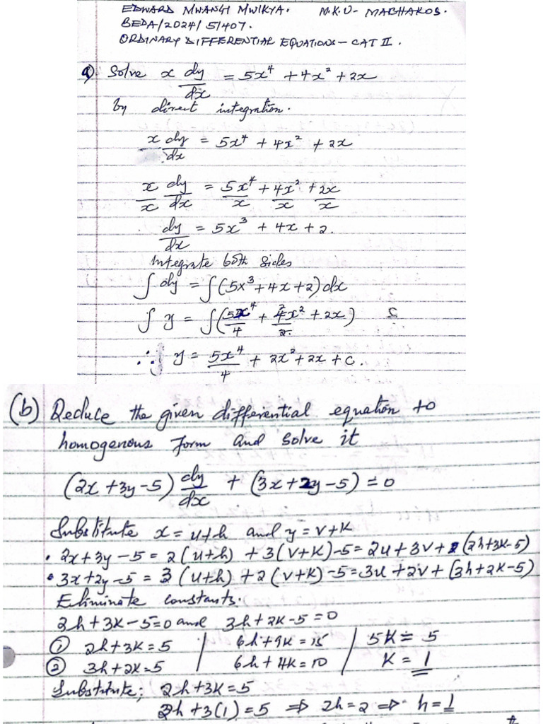 Ordinary Differential Equation Cat 2 | PDF