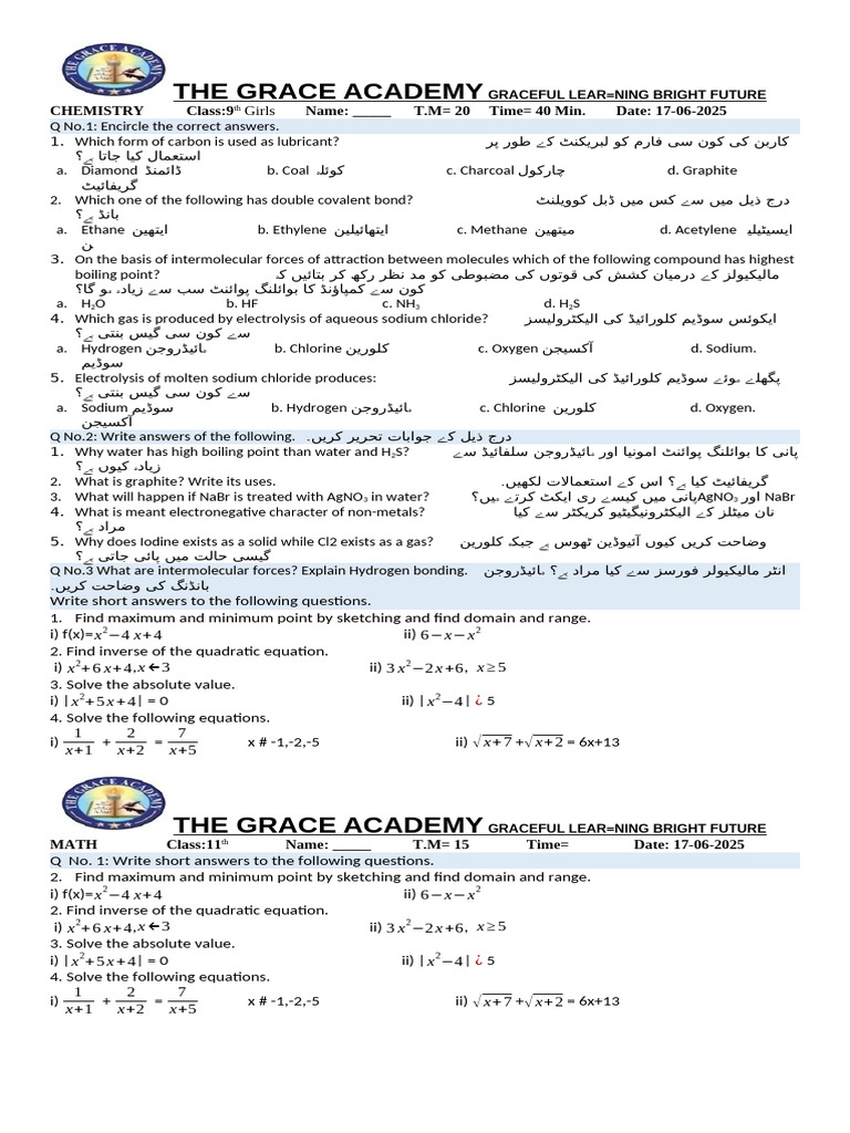 1st Year Math Unit 3 | PDF