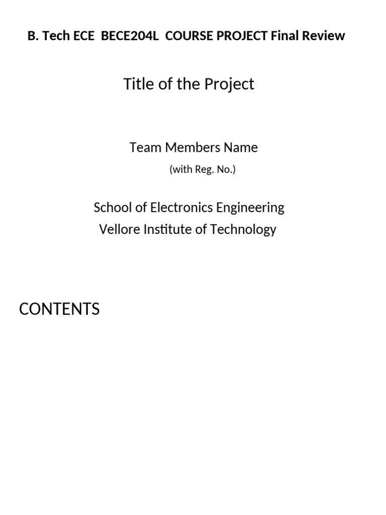 B. Tech ECE Course Project Review | PDF