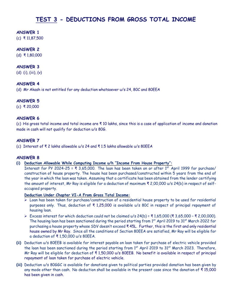 Deductions Under Sections 80EEA and 80C | PDF | Tax Deduction | Loans
