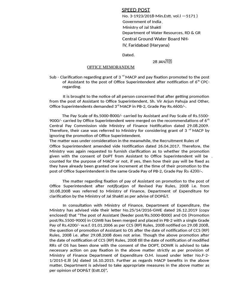 Clarification on 3rd MACP for Promotions | PDF | Government Related ...