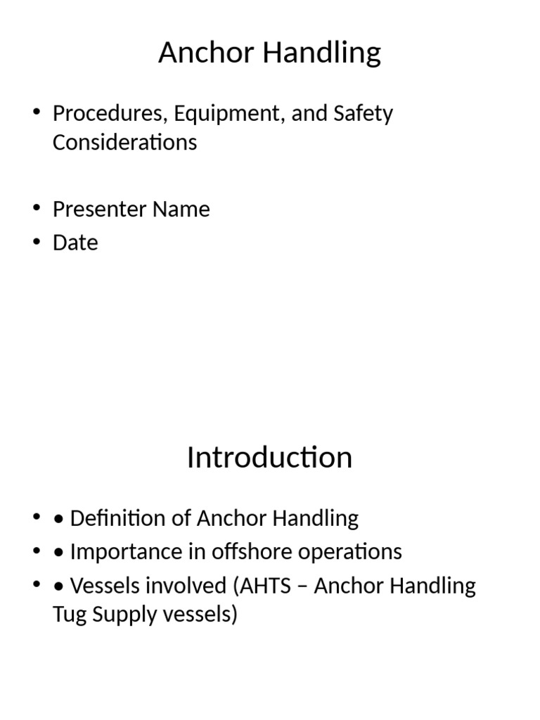 Anchor Handling Procedures Overview | PDF