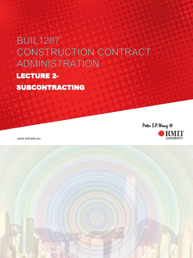 Subcontracting in Construction Contracts | PDF | Employment | Subcontractor