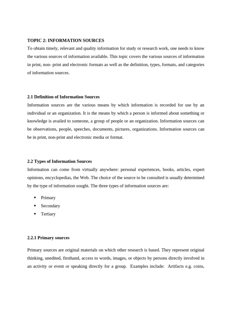 Information Sources Overview | PDF | Abstract (Summary) | Libraries