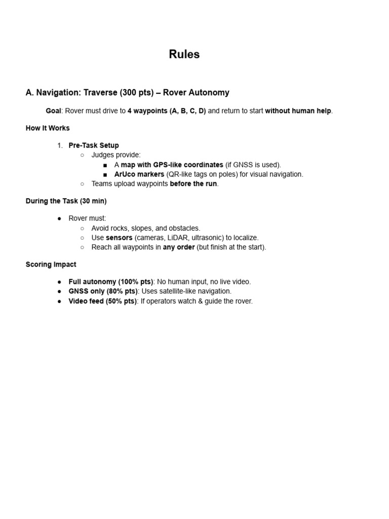 ERC 2025 Rover and Drone Autonomy Rules | PDF | Navigation | Unmanned ...