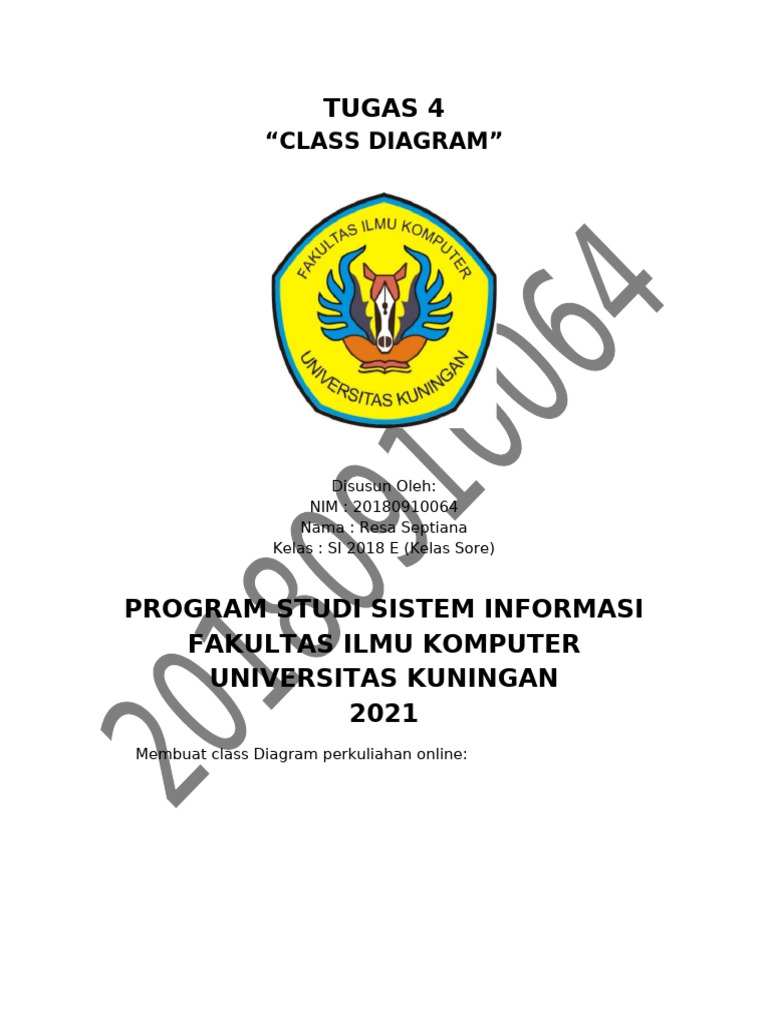 Class Diagram Perkuliahan Online | PDF