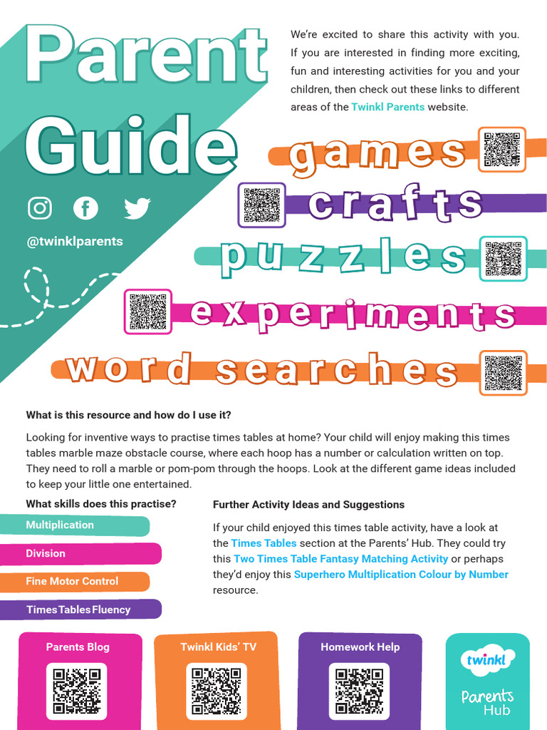 Hoop Marble Maze Times Tables Activity | PDF