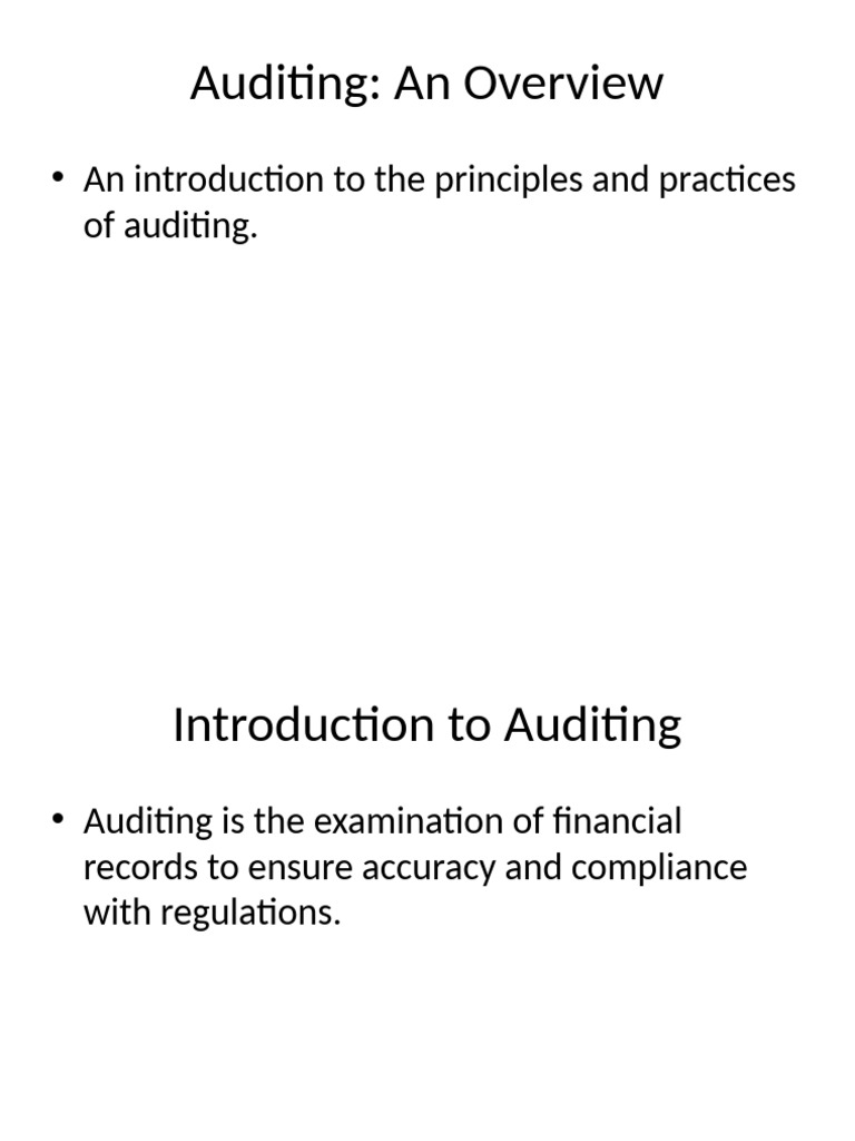 Comprehensive Guide to Auditing Basics | PDF