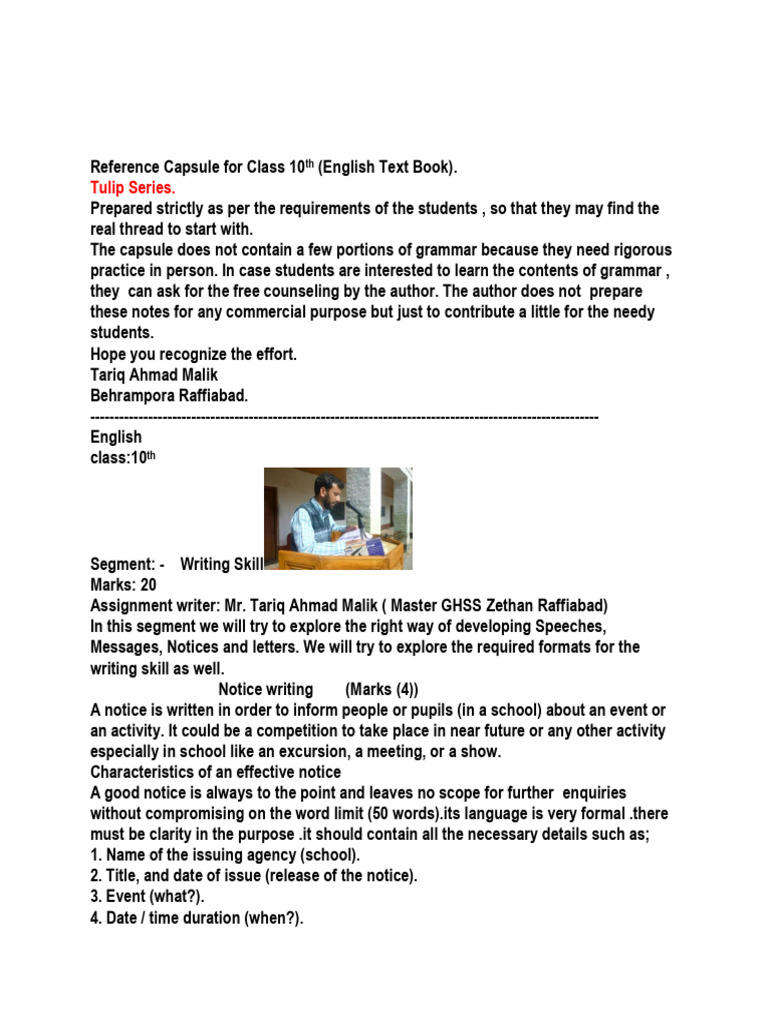 Class 10 English Writing Skills Guide | PDF | Jawaharlal Nehru ...