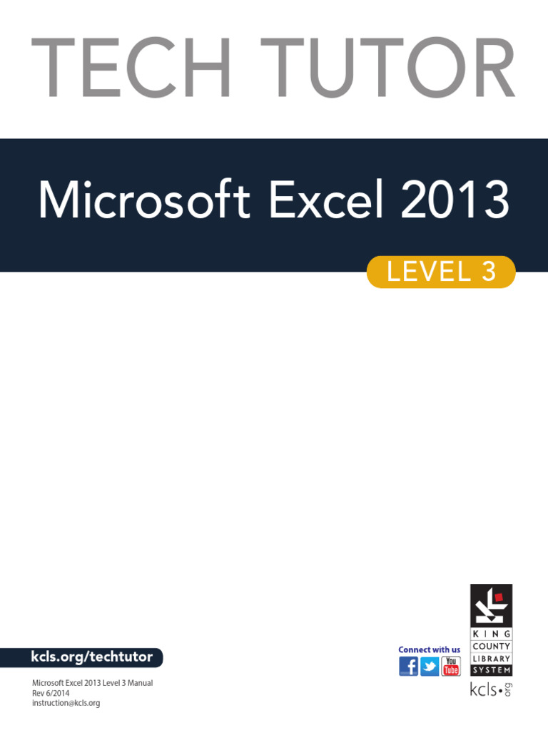Excel 2013 Level 3 Training Manual | PDF | Microsoft Excel | Software