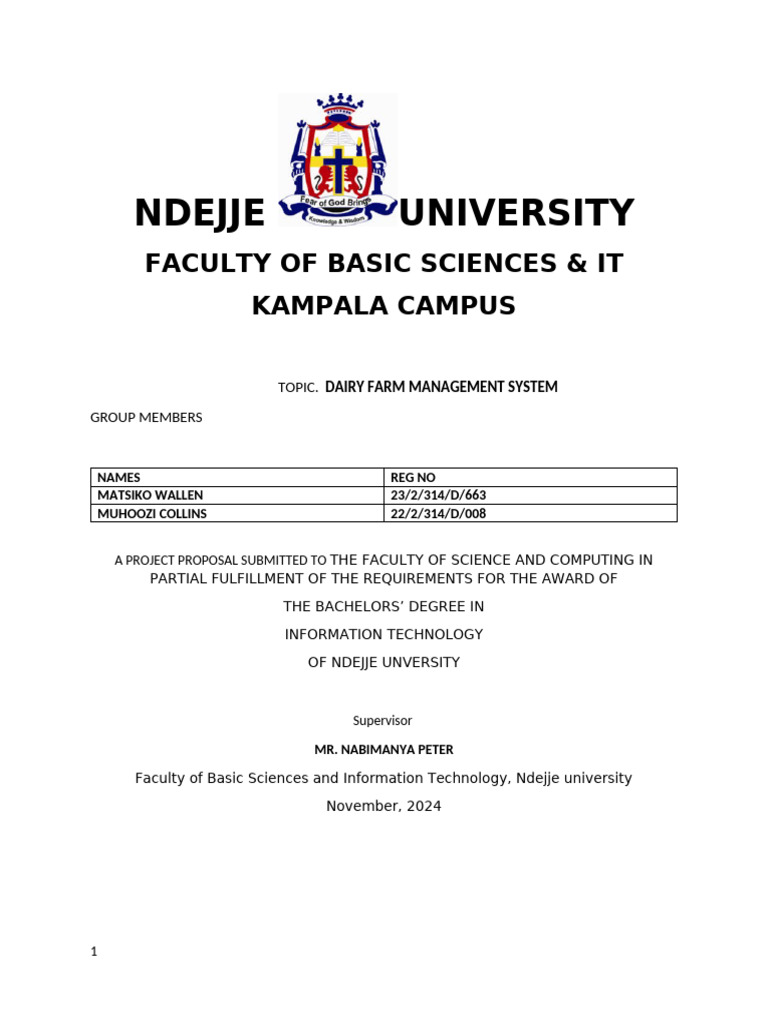 Dairy Farm Management System Proposal | PDF | Databases | Internet Of ...