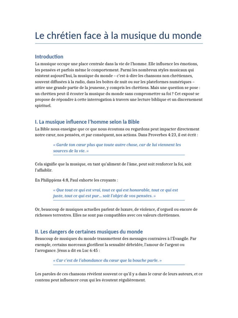 Musique du monde et foi chrétienne | PDF | Rédemption (Théologie) | Jésus
