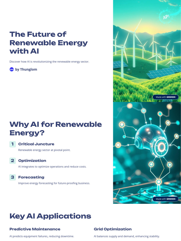 The Future of Renewable Enerccffcgy With AI | PDF