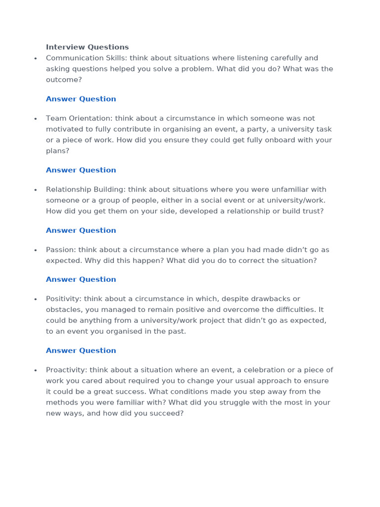 Essential Interview Questions Guide | PDF