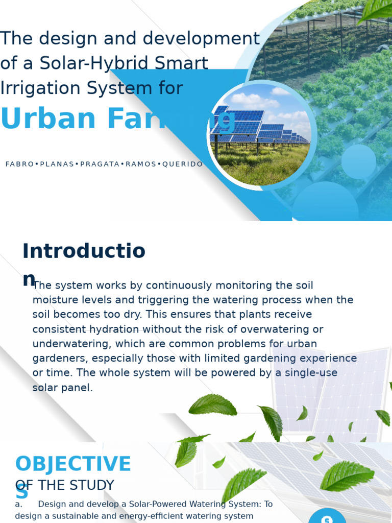 Design and Development of Solar Powered Smart Irrigation For Urban ...