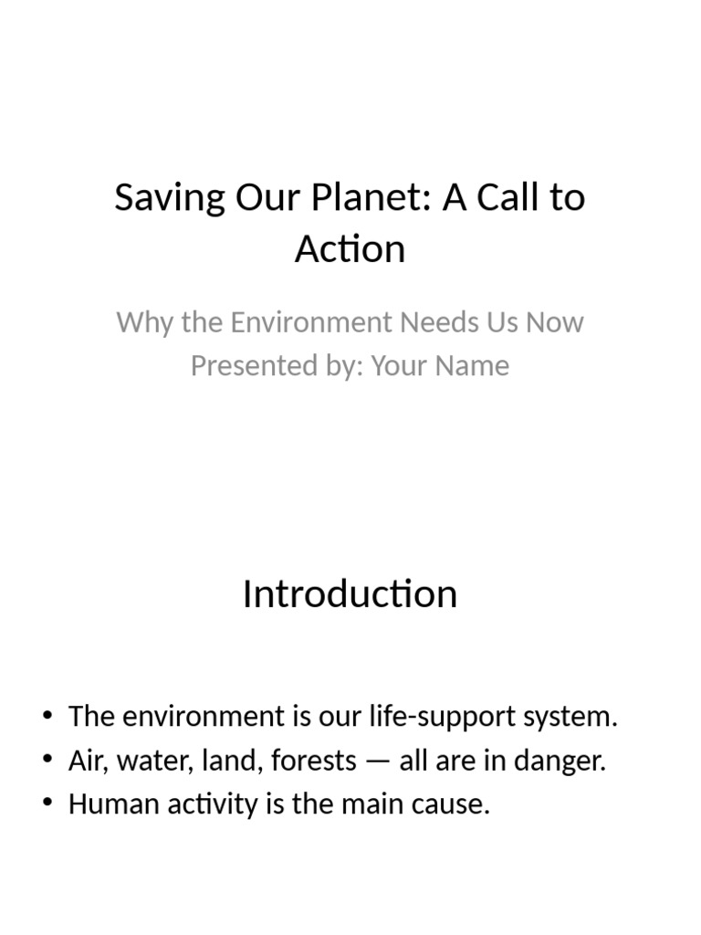 Save Environment Presentation 1 | PDF