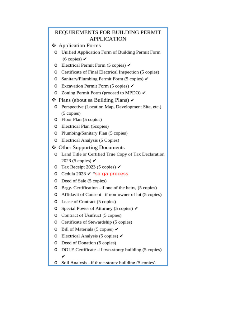 Building Permit Application Requirements | PDF